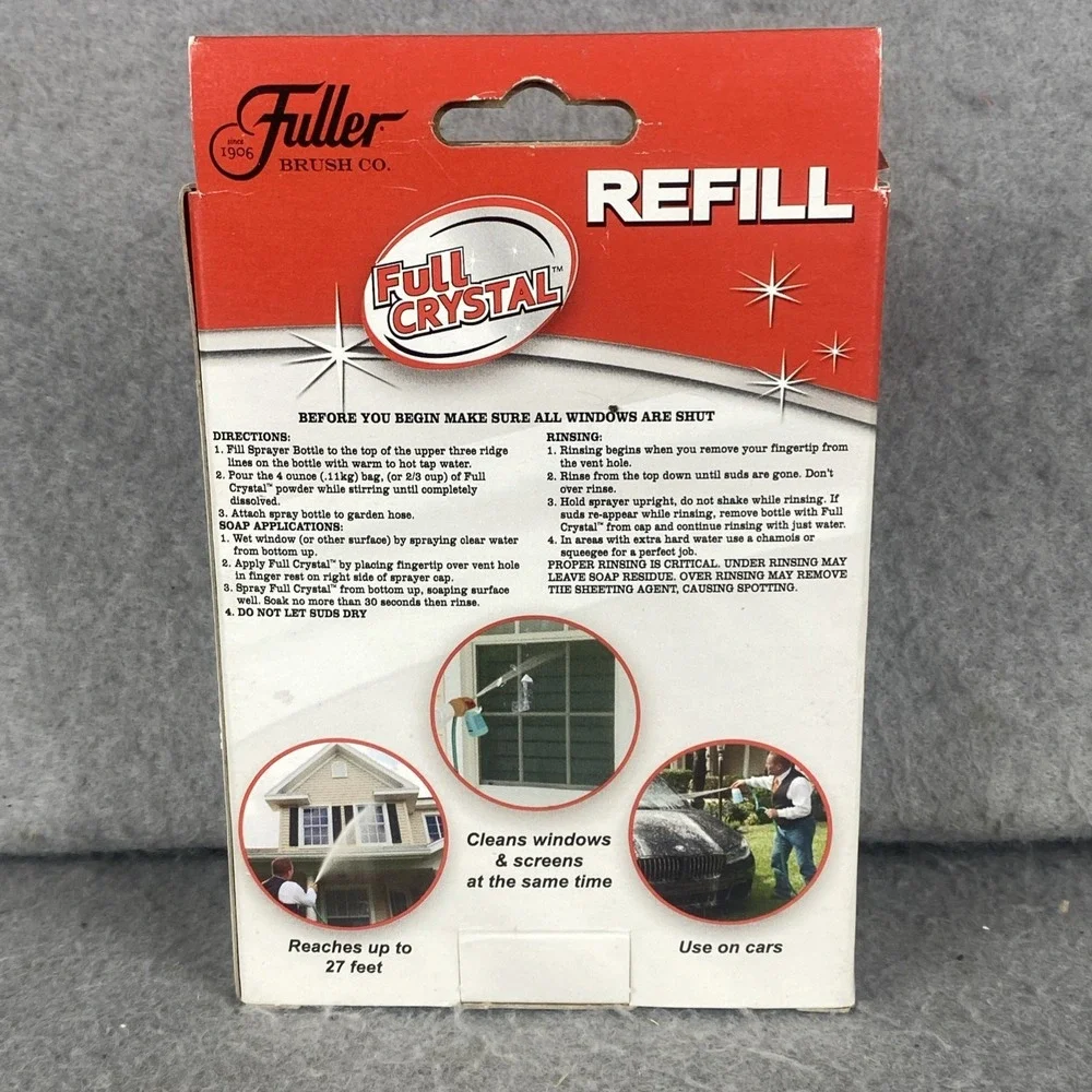 Fuller Brush FBFCRE Full Crystal Powder Exterior Window Cleaner Refill Lot Of 2